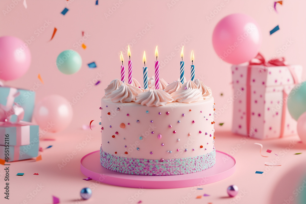The phot cerebration of Cake layer with a glossy finish, decorated with tropical fruits and flower with letter Happy Birthday HBD The phot cerebration of Cake layer with a glossy finish, decorated with tropical fruits and flower with letter Happy Birthday HBD