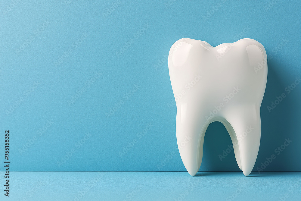 tooth on a blue background tooth on a blue background