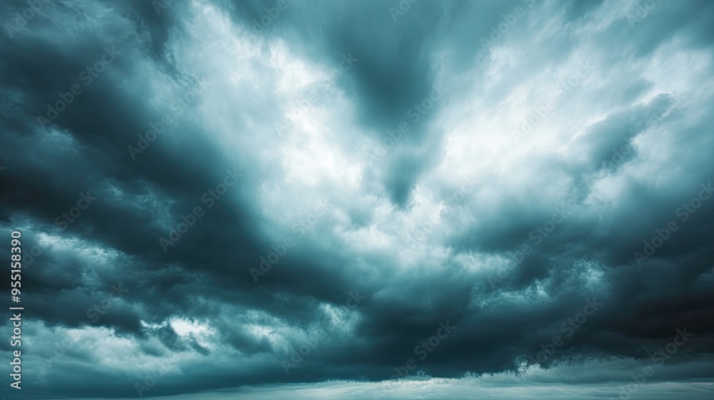 Overcast sky with dark clouds threatening rain, gloomy weather, moody atmosphere Overcast sky with dark clouds threatening rain, gloomy weather, moody atmosphere