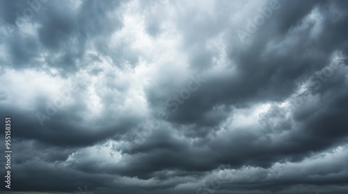 Overcast sky with dark clouds threatening rain, gloomy weather, moody atmosphere