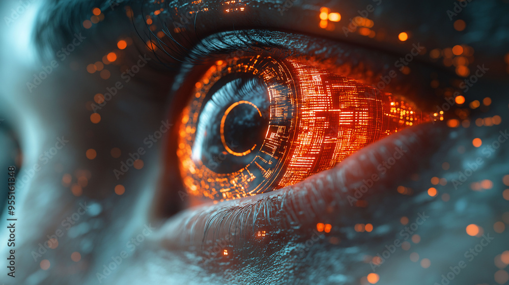 Futuristic Human Eye with Digital Interface Futuristic Human Eye with Digital Interface