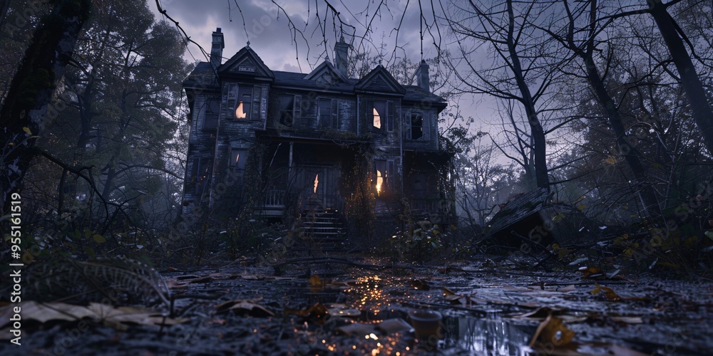 Obraz premium Haunted House AR App- Augmented Reality Ghost Tour- Interactive Haunted House AR 