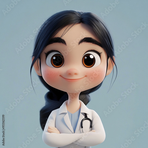3d rendering of female doctor characters
