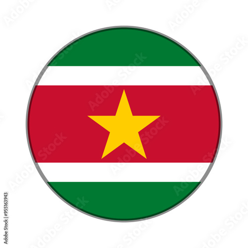 Free Download The flag of Suriname. Flag icon. Standard color. Round flag. Computer illustration. Digital illustration. Vector illustration. - GFXLoad