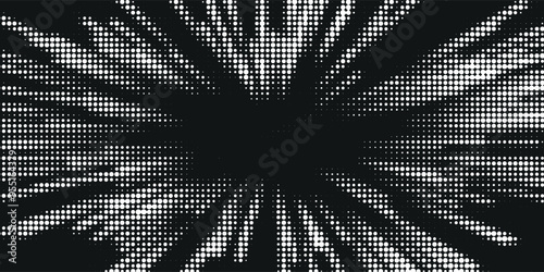 Abstract comic book flash explosion radial lines on transparent background