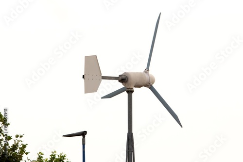 compact mini wind turbine for individual households generating renewable energy, Eco-friendly independent autonomous power generation for smart home