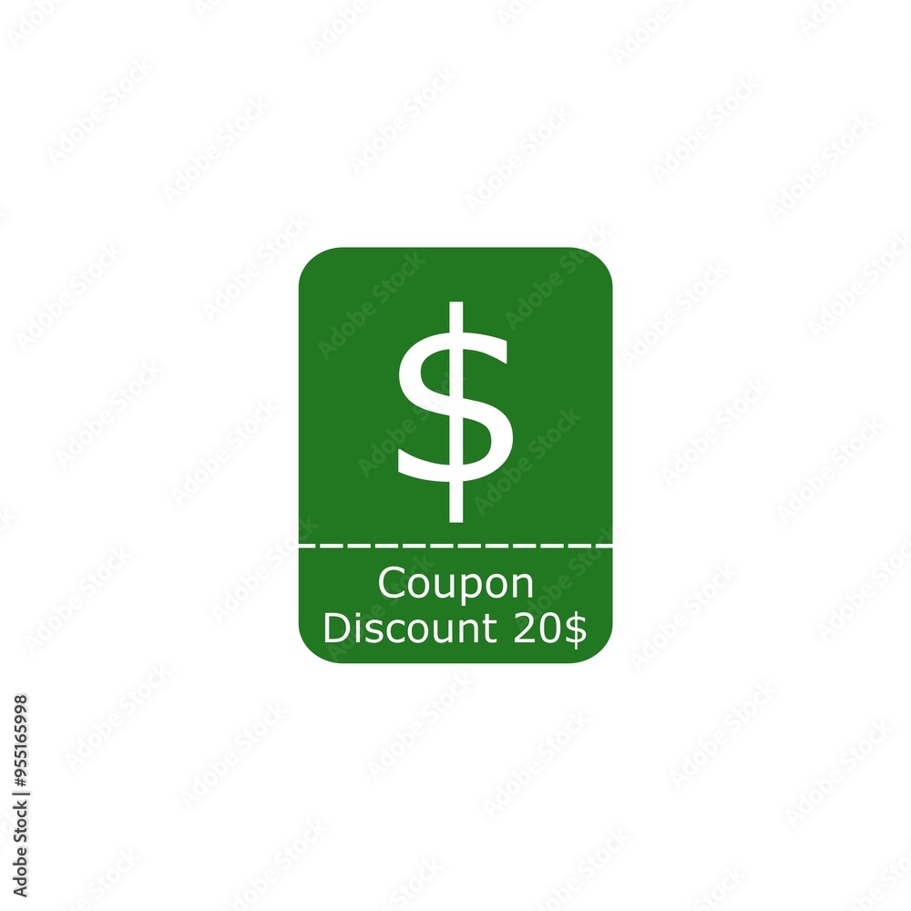 Sale 20 percent off banner. Discount sticker shape green icon isolated on white background. Sale 20 percent off banner. Discount sticker shape green icon isolated on white background.