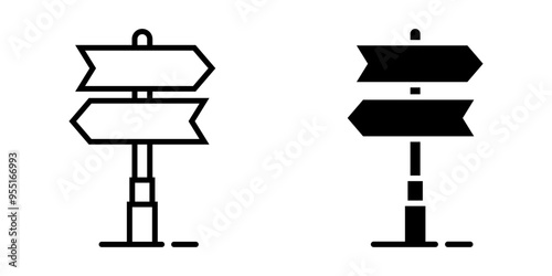 Set of Direction sign icons. signpost symbol. for mobile concept and web design. vector illustration on white background
