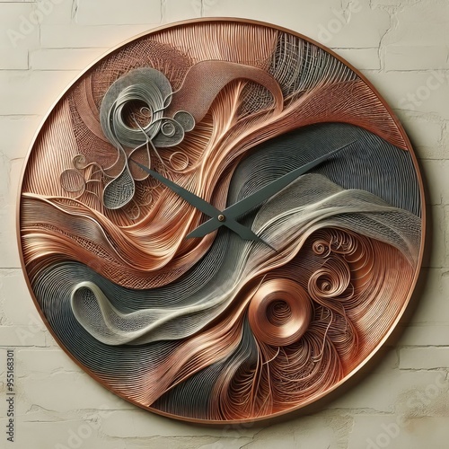 195 46 Copper Wire Abstract Wall Clock Artistic wall clocks feat photo