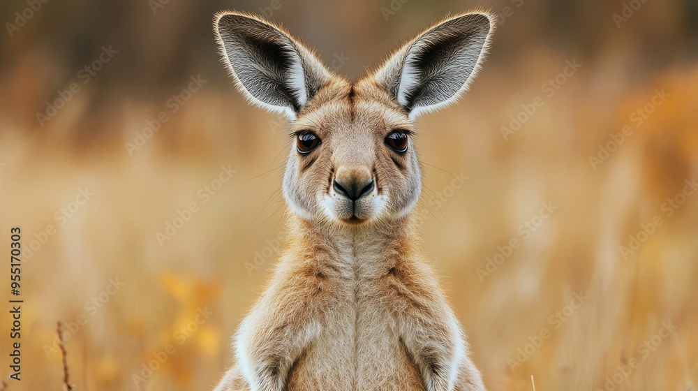 Clipart of a kangaroo standing upright with a playful expression Clipart of a kangaroo standing upright with a playful expression
