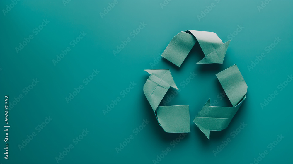 Recycling symbol, copy space creative design. Logo for recycle company, ecological approach, being eco. Green background, eco friendly and environment sustainable. Waste segregation and recycling. Recycling symbol, copy space creative design. Logo for recycle company, ecological approach, being eco. Green background, eco friendly and environment sustainable. Waste segregation and recycling.