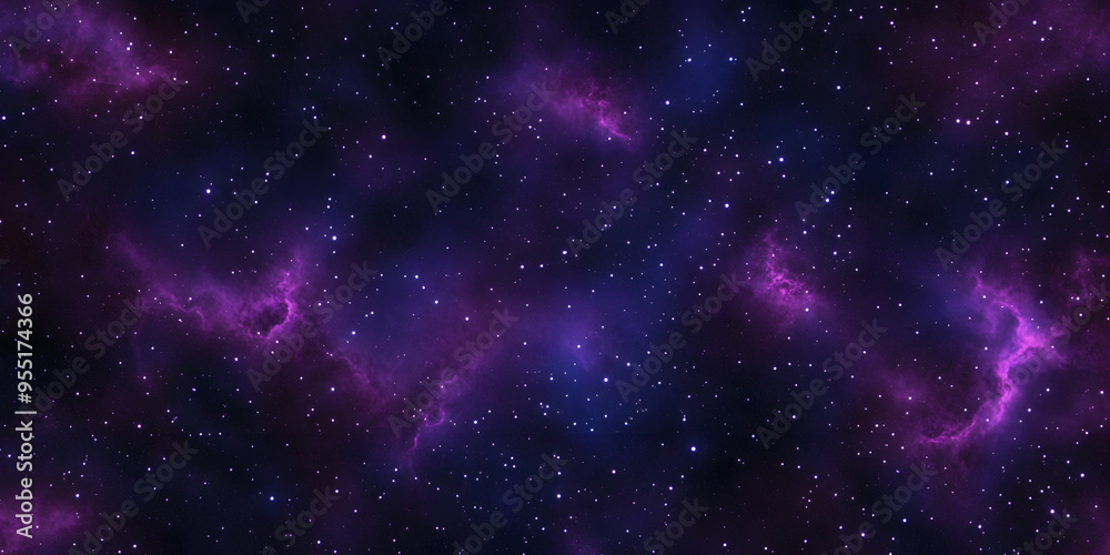 Seamless space texture background. Stars in the night sky with purple pink and blue nebula. A high resolution astrology or astronomy backdrop pattern. Seamless space texture background. Stars in the night sky with purple pink and blue nebula. A high resolution astrology or astronomy backdrop pattern.