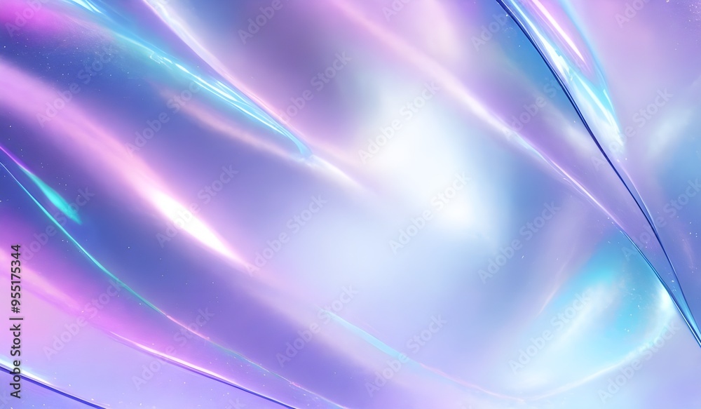 Iridescent chrome wavy gradient cloth fabric abstract background, ultraviolet holographic foil texture, liquid surface, ripples, metallic reflection. 3d render illustration. Iridescent chrome wavy gradient cloth fabric abstract background, ultraviolet holographic foil texture, liquid surface, ripples, metallic reflection. 3d render illustration.