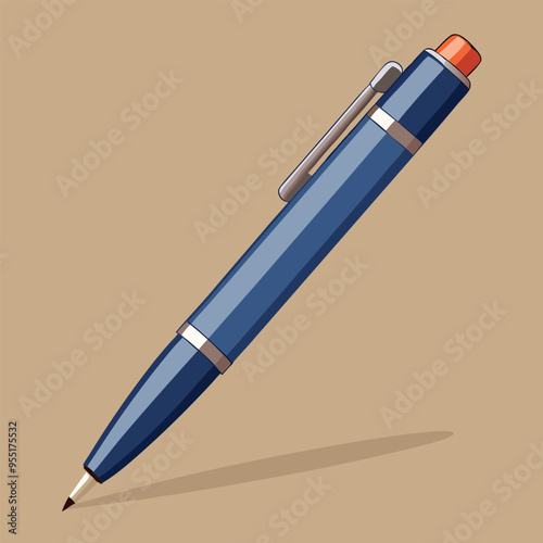 Adobe Illustrator Artwork Illustrate a simple ballpoint pen with a smooth, cylindrical body