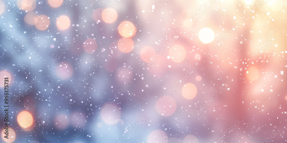 Soft snowflakes fall gently against dreamy bokeh background, creating serene winter atmosphere. Soft snowflakes fall gently against dreamy bokeh background, creating serene winter atmosphere.