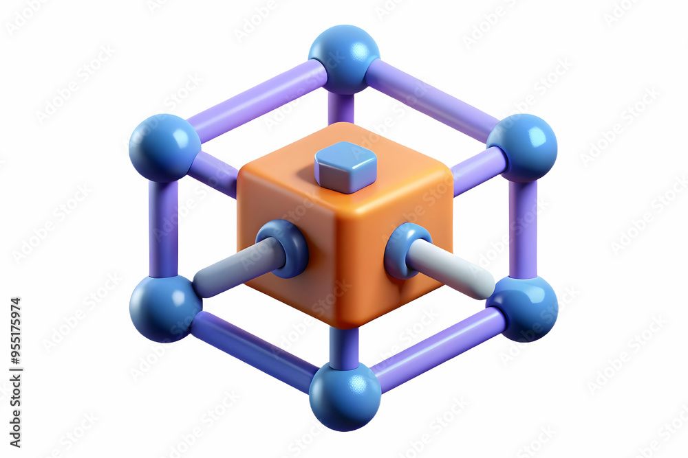 3D Blockchain and Financial Growth Arrow Concept - Abstract Vector Illustration Showing Interconnected Blockchain Nodes with a Finance Arrow Symbol, Representing Transformation and Cost Efficiency in 3D Blockchain and Financial Growth Arrow Concept - Abstract Vector Illustration Showing Interconnected Blockchain Nodes with a Finance Arrow Symbol, Representing Transformation and Cost Efficiency in
