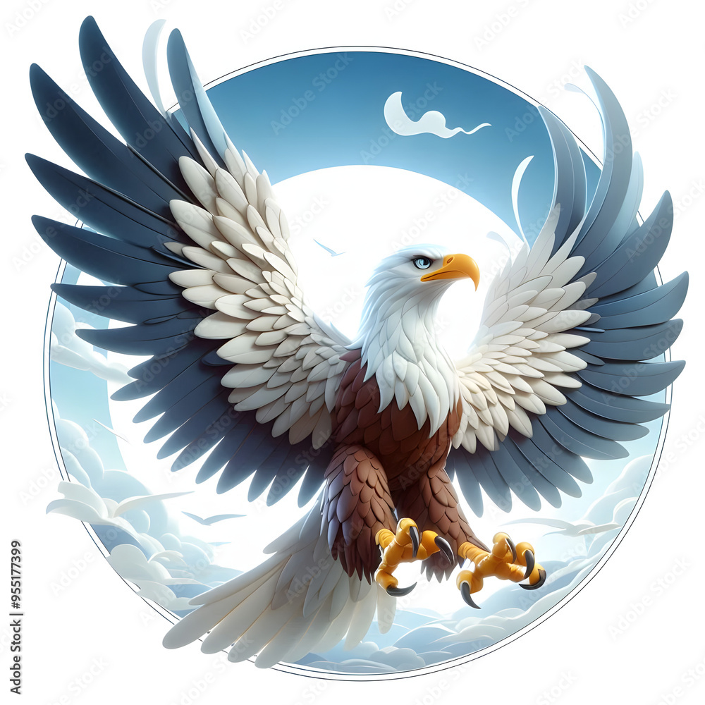 Obraz premium 독수리, 애니메이션 아트 (eagle, animation art)