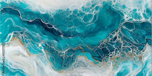 Abstract Marble Texture with Intricate Veins and Swirling Patterns