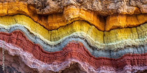 Rock layers colorful formations of rocks. Background with fascinating texture, stone perennial formations
