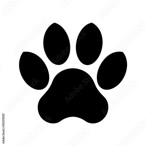 Dog paw logo icon vector illustration 