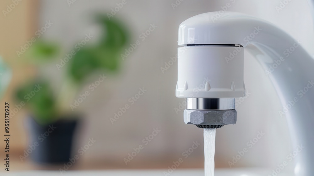 Eco-Friendly Faucet Aerator, a close-up view highlighting innovative design for water conservation, showcasing features that promote efficient water usage and sustainability Eco-Friendly Faucet Aerator, a close-up view highlighting innovative design for water conservation, showcasing features that promote efficient water usage and sustainability