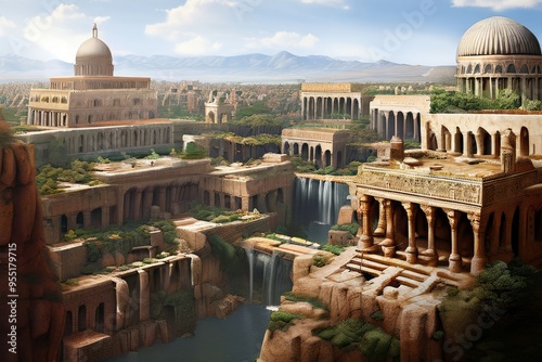 ancient cityscape a photorealistic detailed portrayal of an anci