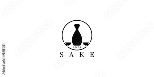 sake japan logo design premium vector