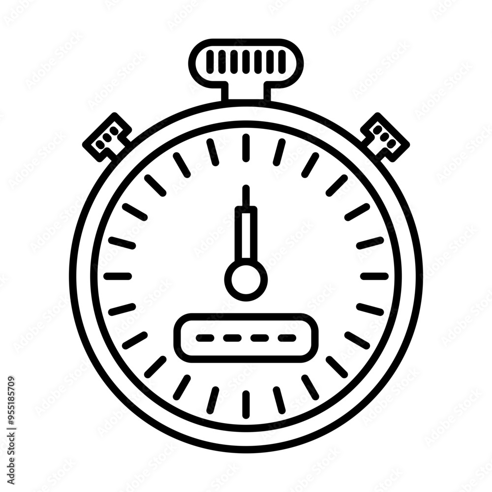 stopwatch Vector Line Icon Design stopwatch Vector Line Icon Design