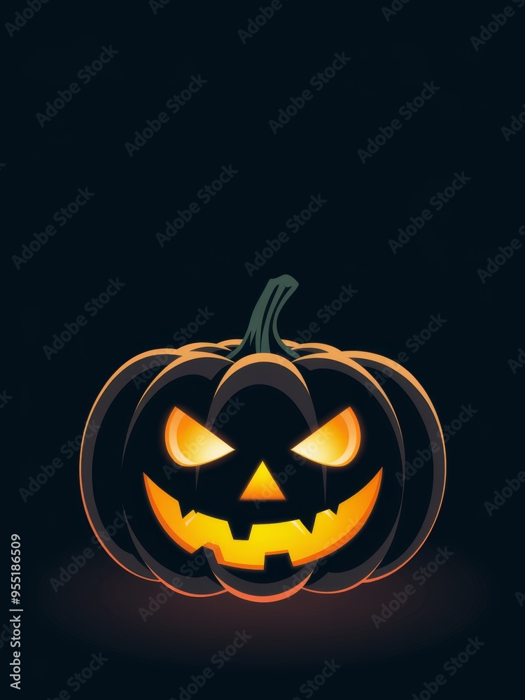 Fototapeta premium Spooky Halloween Pumpkin Lantern