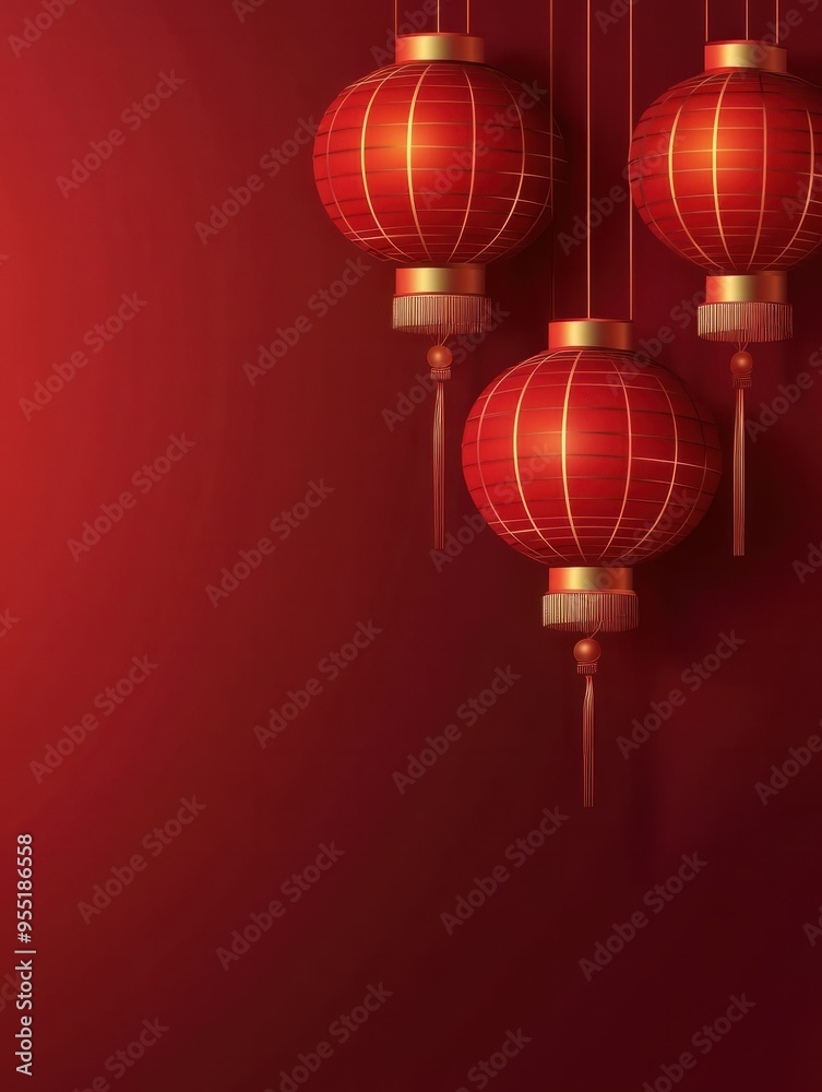 Elegant Chinese New Year 2025 wallpaper with lanterns and copyspace, minimalist design, vector style. Elegant Chinese New Year 2025 wallpaper with lanterns and copyspace, minimalist design, vector style.
