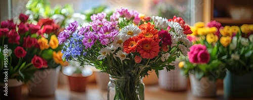 Wallpaper Mural Fresh flowers being arranged in a vase, Monday morning, uplifting and cheerful Torontodigital.ca