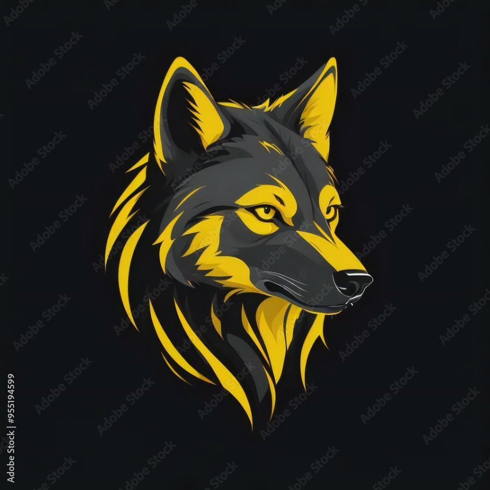 Naklejka premium Wolf logo, wolf mascot, wolf illustration 