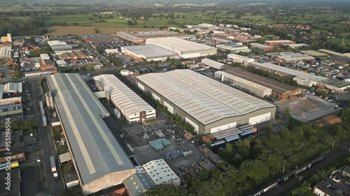 Winsford industrial estate and train, Cheshire, England