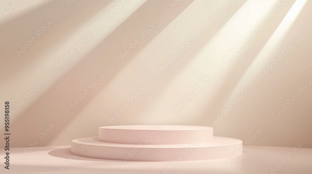 A sleek 3D podium with ample empty space, set against a deep purple background, with subtle glowing effects to enhance advertising displays A sleek 3D podium with ample empty space, set against a deep purple background, with subtle glowing effects to enhance advertising displays