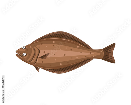Vector illustration of halibut fish