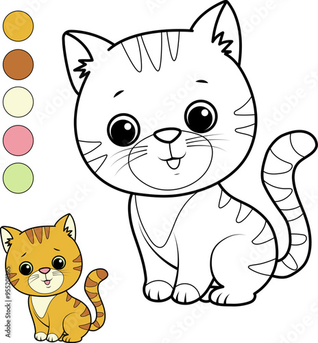 Coloring kitten
