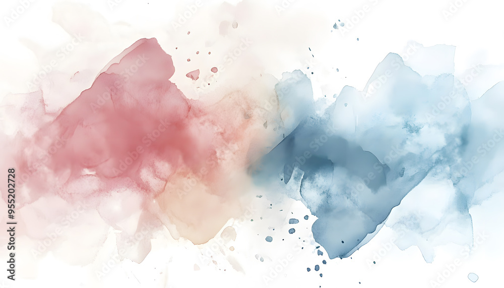 Obraz premium Soft watercolor splashes or strokes in muted tones, offering an artistic yet understated look