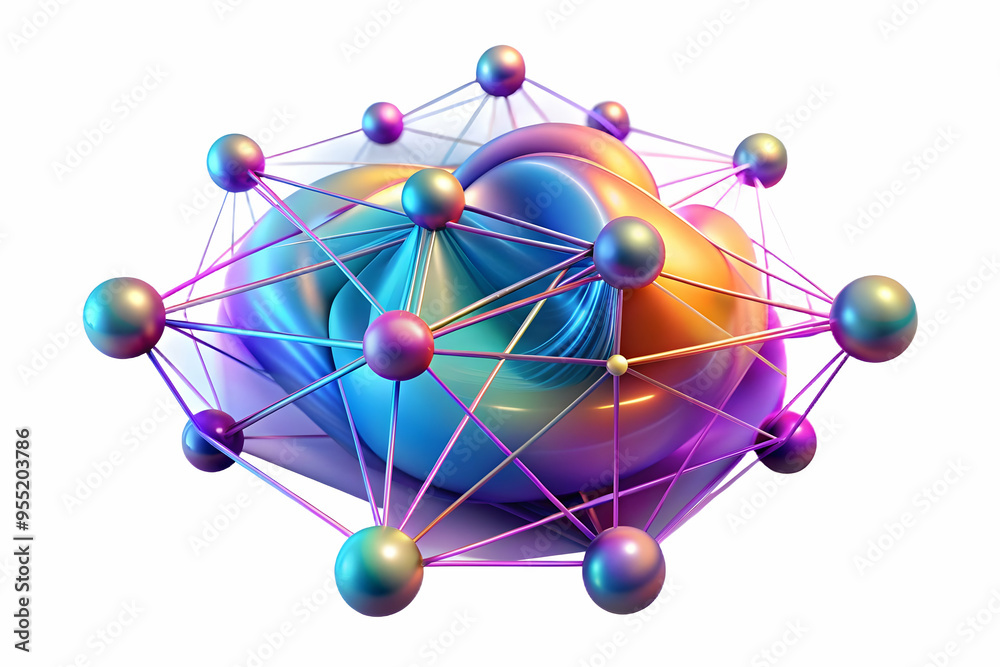 3D Glowing Abstract Digital Art: Network Lines Connecting Nodes - Dynamic Visual with Vibrant Colors and Motion Blurs 3D Glowing Abstract Digital Art: Network Lines Connecting Nodes - Dynamic Visual with Vibrant Colors and Motion Blurs