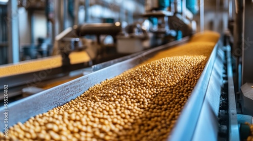 Soybean Processing: A Close-Up View of the Conveyor Belt