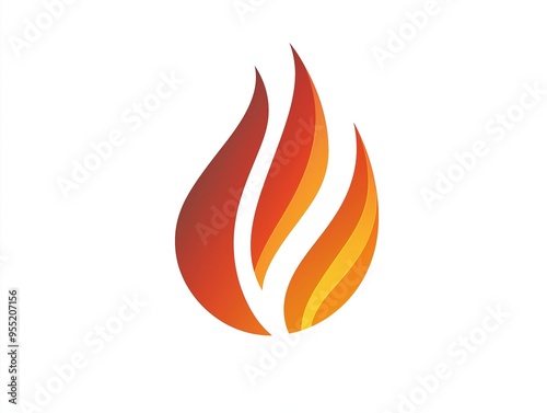 Abstract Flame Logo Design - Minimalist Fire Symbol