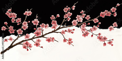 Chinesische Malerei, Sakura-Zweig
