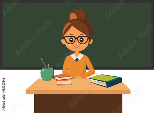 Teacher Illustration Flat Vector