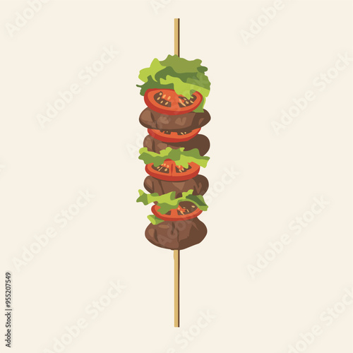 Kebab Vector Flat Minimalistic Asset