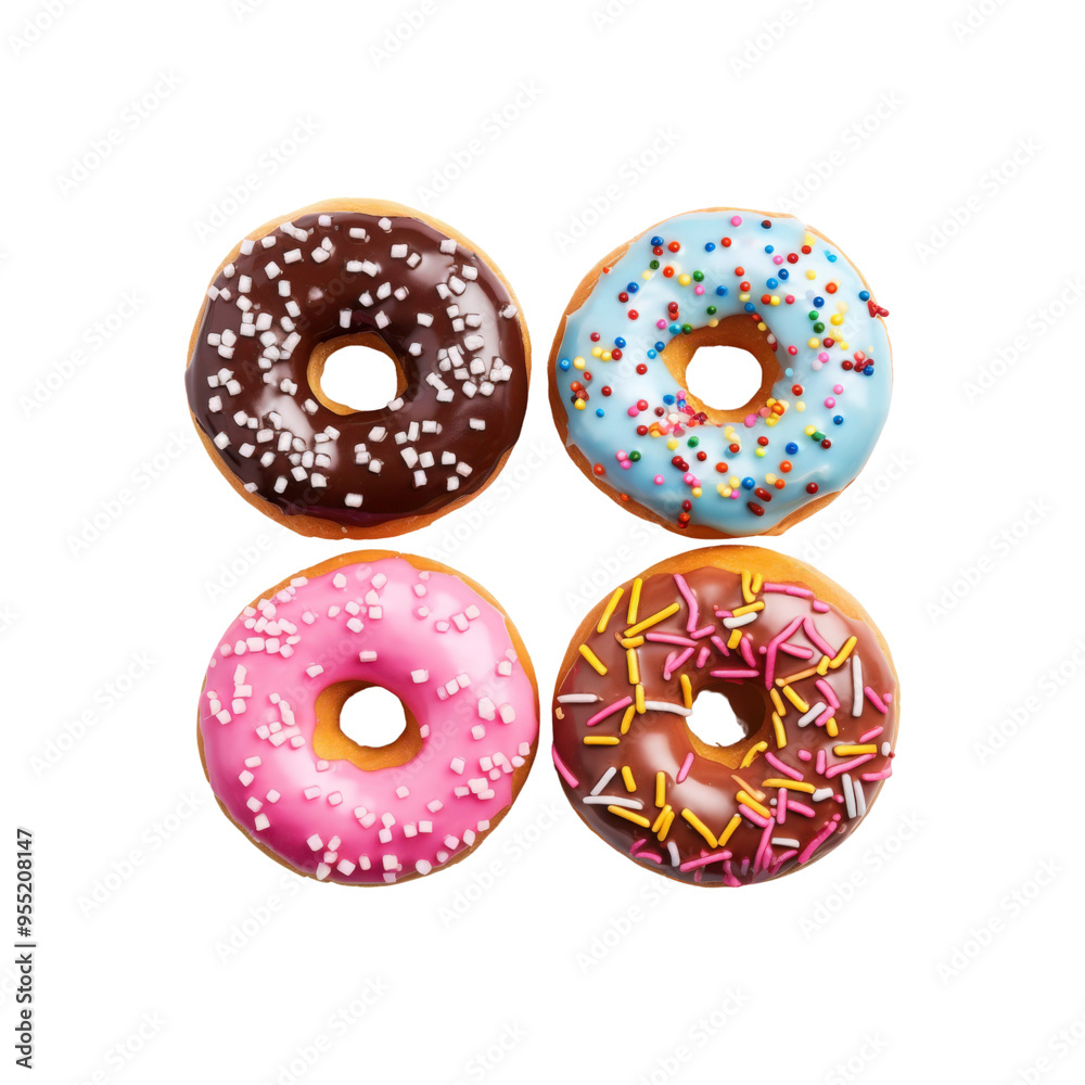 a variety of deliciously delicious donuts with a variety of toppings; perfect for food blogs, bakery sites, social media posts, and restaurant menus a variety of deliciously delicious donuts with a variety of toppings; perfect for food blogs, bakery sites, social media posts, and restaurant menus