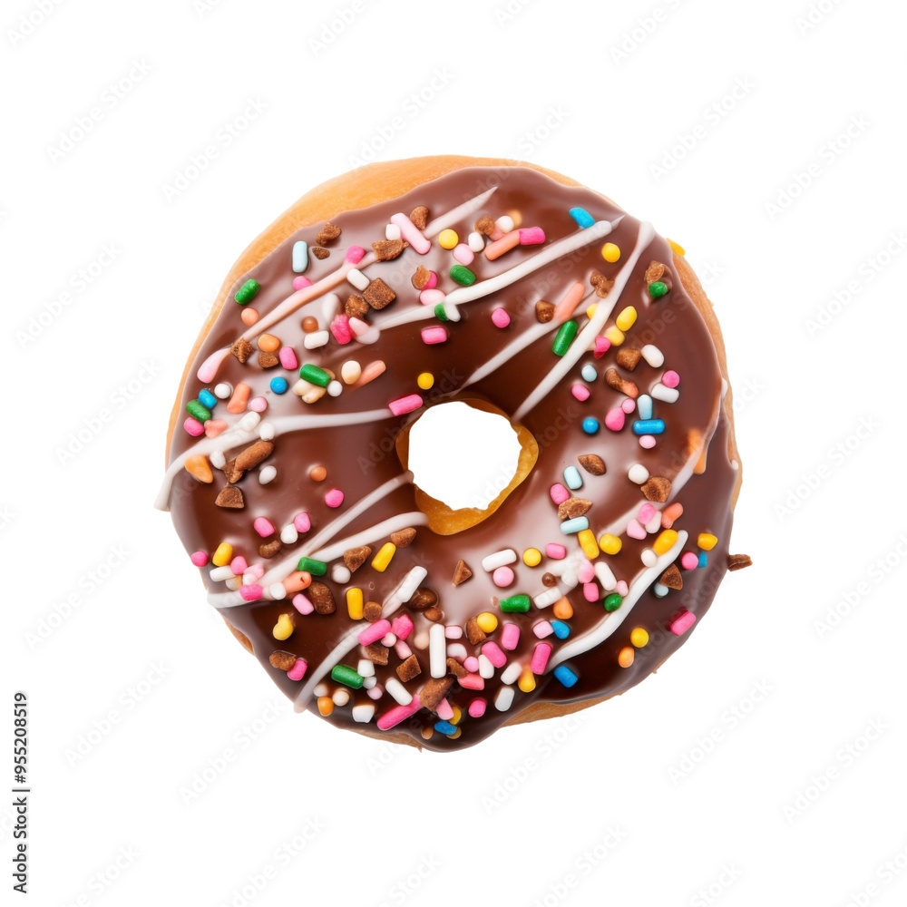 Delicious donuts topped with colorful toppings are perfect for bakeries, desserts, meals, treats, and sweet themed designs and projects