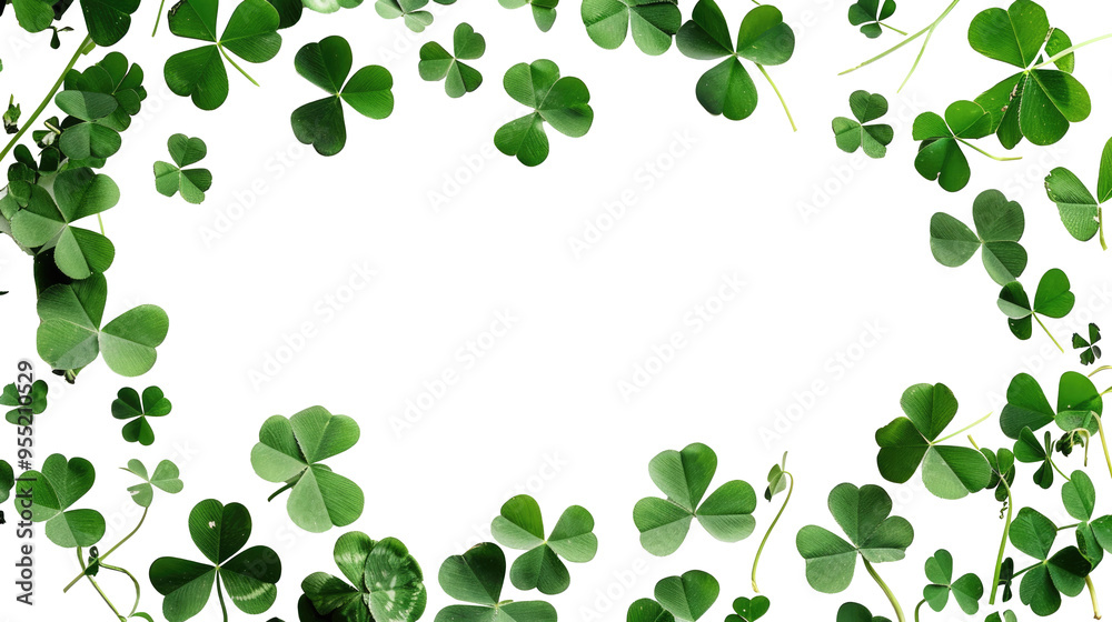 Clover frame, watercolor drawing on transparent background. Design for greeting card for St. Patrick's Day and other holidays, wedding invitation Clover frame, watercolor drawing on transparent background. Design for greeting card for St. Patrick's Day and other holidays, wedding invitation