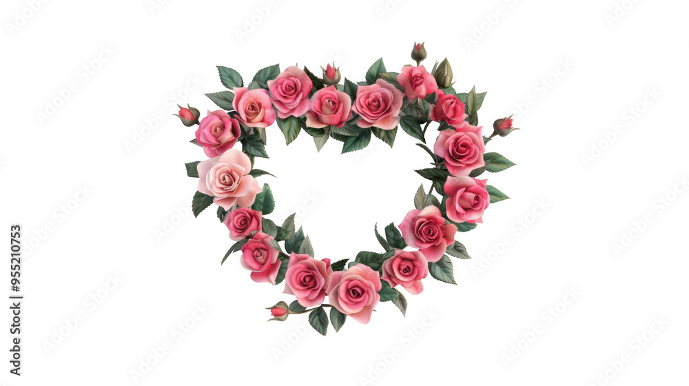Heart and flowers Gift for your loved. Wreath of roses Heart and flowers Gift for your loved. Wreath of roses