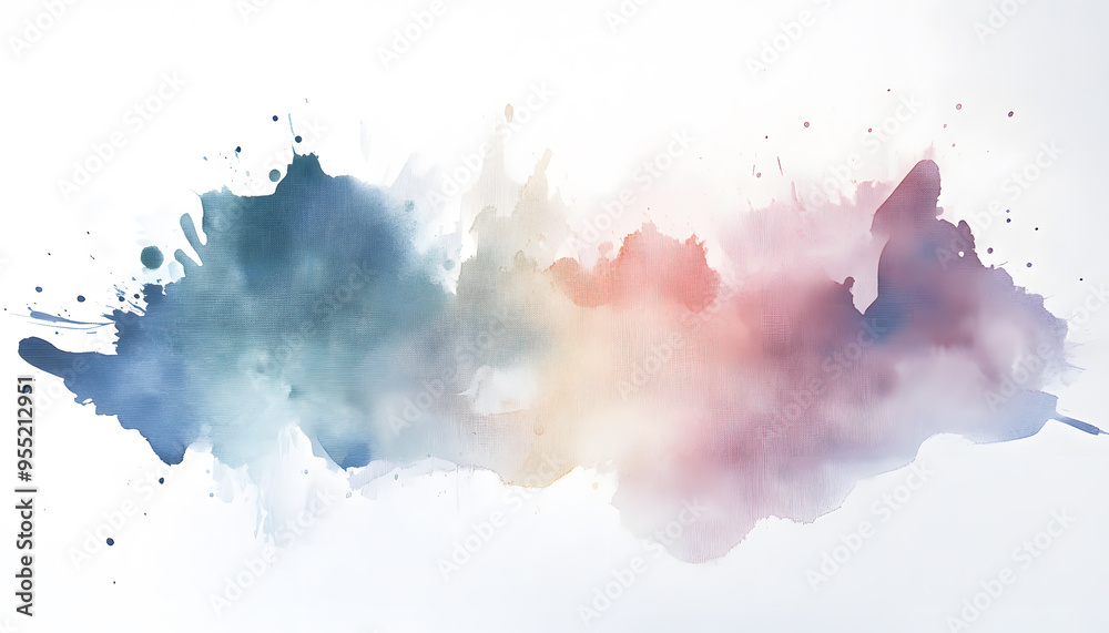 Obraz premium Soft watercolor splashes or strokes in muted tones, offering an artistic yet understated look