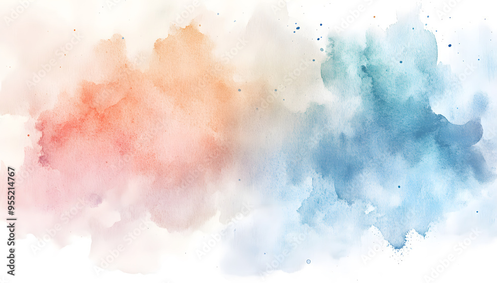 Fototapeta premium Soft watercolor splashes or strokes in muted tones, offering an artistic yet understated look