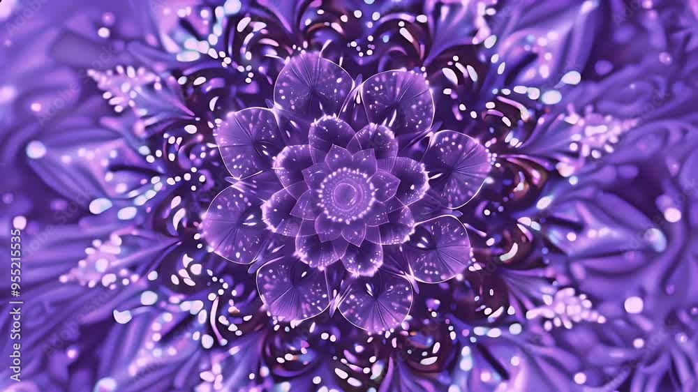 A close-up of a purple, iridescent flower with intricate details. A close-up of a purple, iridescent flower with intricate details.
